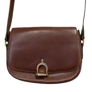 Authenticated Celine Brown Leather Vintage Crecy Crossbody Bag